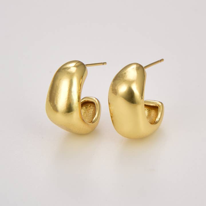 1 paire de créoles Huggie géométriques, ER234 pour la vente par Beads Creation