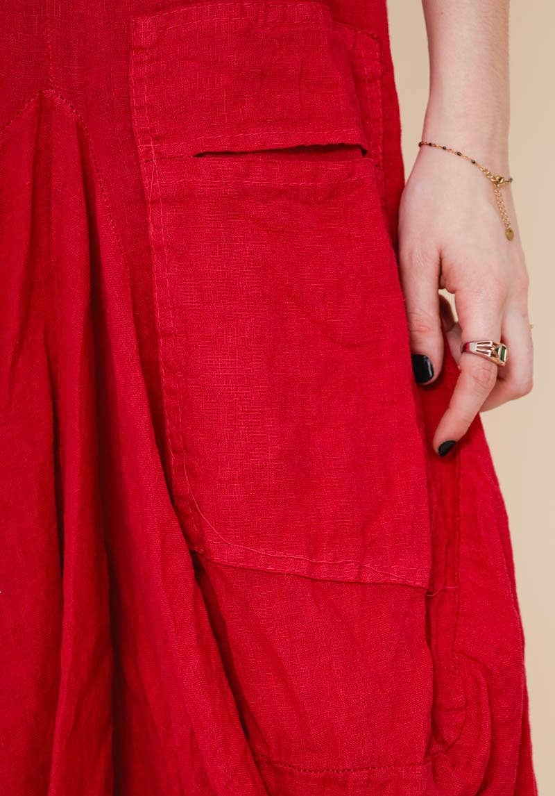 LINEN & COTTON HOUSE - Wholesale Jumpsuit - Women's - LINEN SAROUEL SKIRT WITH POCKETS 9917 663331