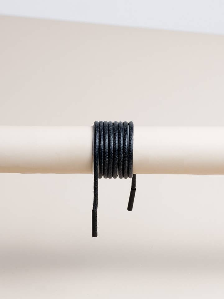 Cordones redondos encerados negros para venta al por mayor de Senkels