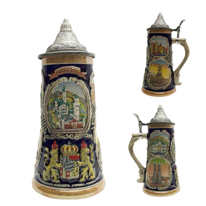 European Heritage Gifts - Wholesale Beer Glass/Mug - Windows into Germany Collectible German Beer Stein