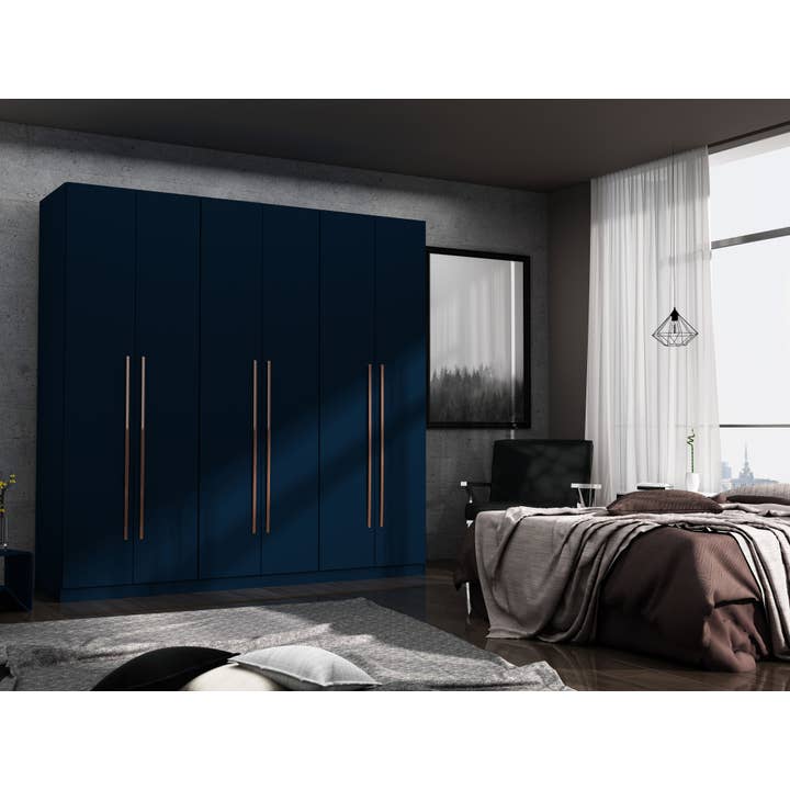 Torino Modern Freestanding Wardrobe - Midnight Blue for wholesale by ReForm Creative Home
