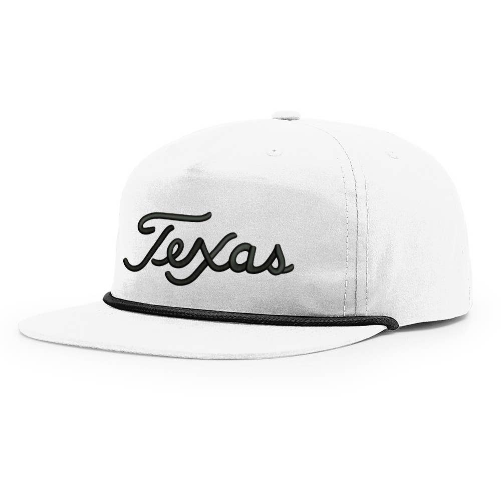 TWT Brand - Wholesale Flat Brim Cap - Unisex - Texas Script Grandpa Rope 3D Embroidered Hat5