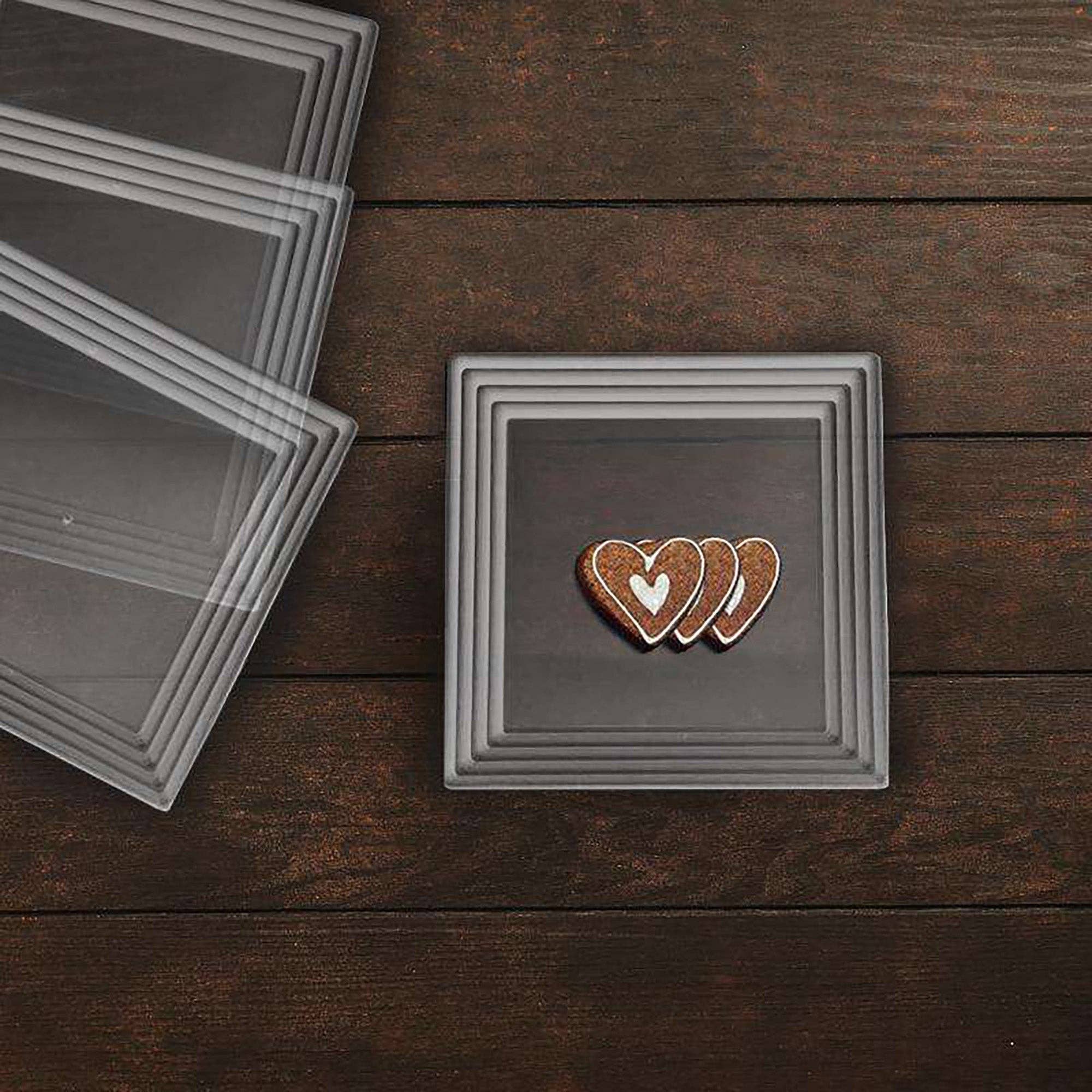 Smarty had a Party - Vente Plateaux de service - Plateaux de service en plastique à bord rainuré transparent 16" x 16" - 24 pièces8