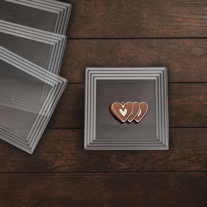 Smarty had a Party - Vente Plateaux de service - Plateaux de service en plastique à bord rainuré transparent 16" x 16" - 24 pièces8