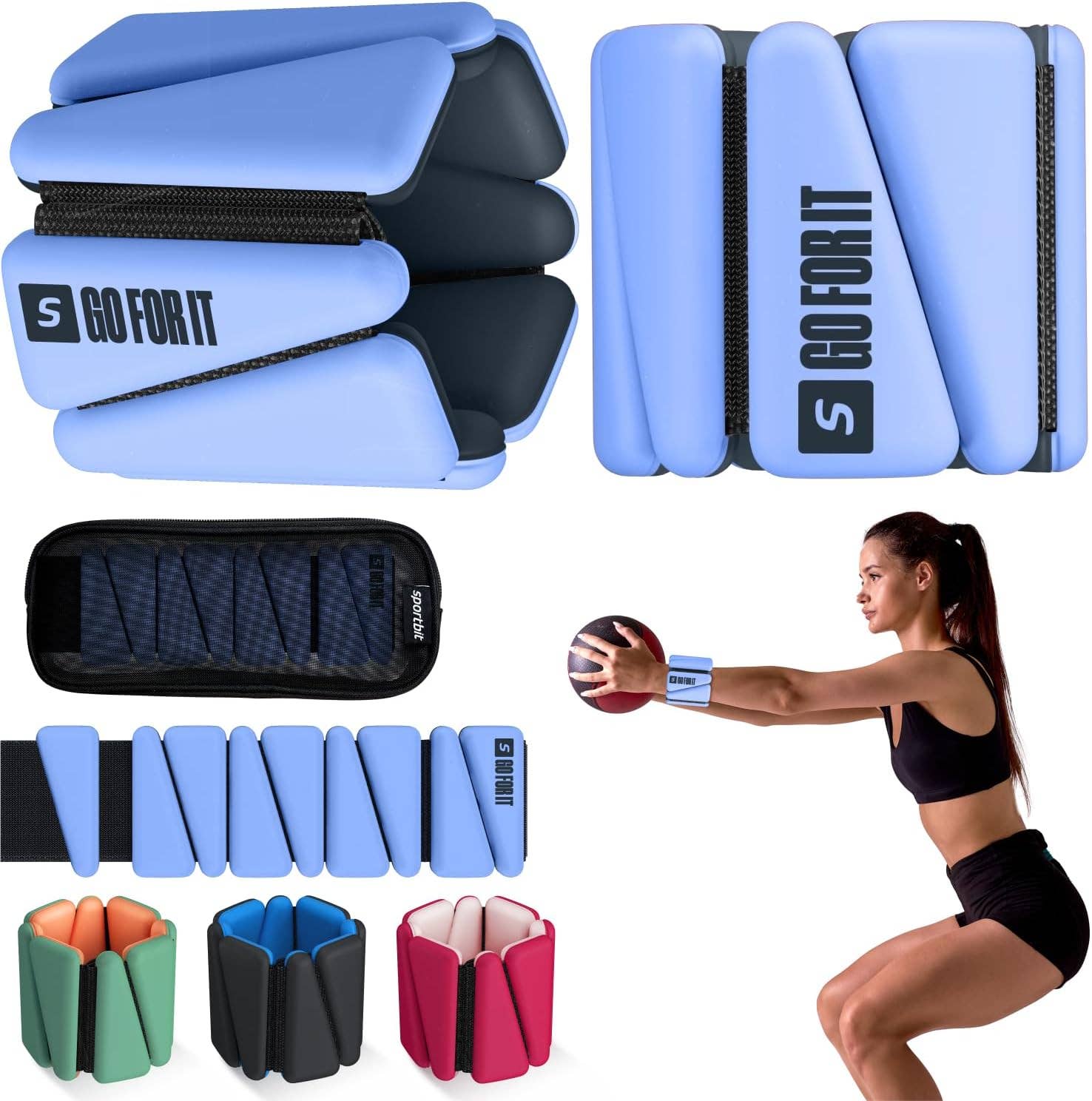 Sportbit - Wholesale Fitness Equipment - SPORTBIT Wrist and Ankle Weights for Women - Set of 2 (1lb Each) Wearable Ankle & Wrist Weights20