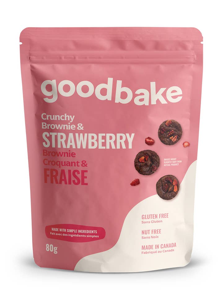 Strawberry Crunchy Brownie Snack Pack (80gr) for wholesale by Goodbake