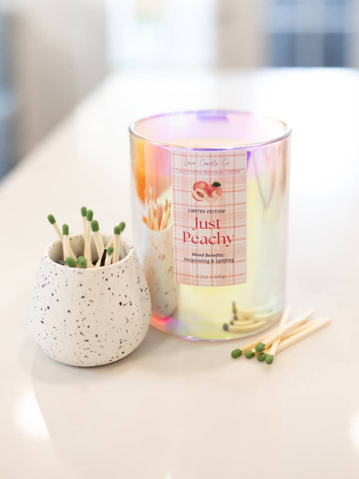 12oz luxe iriserende prisma kaars (private label) voor wholesale door Lava Candle Company