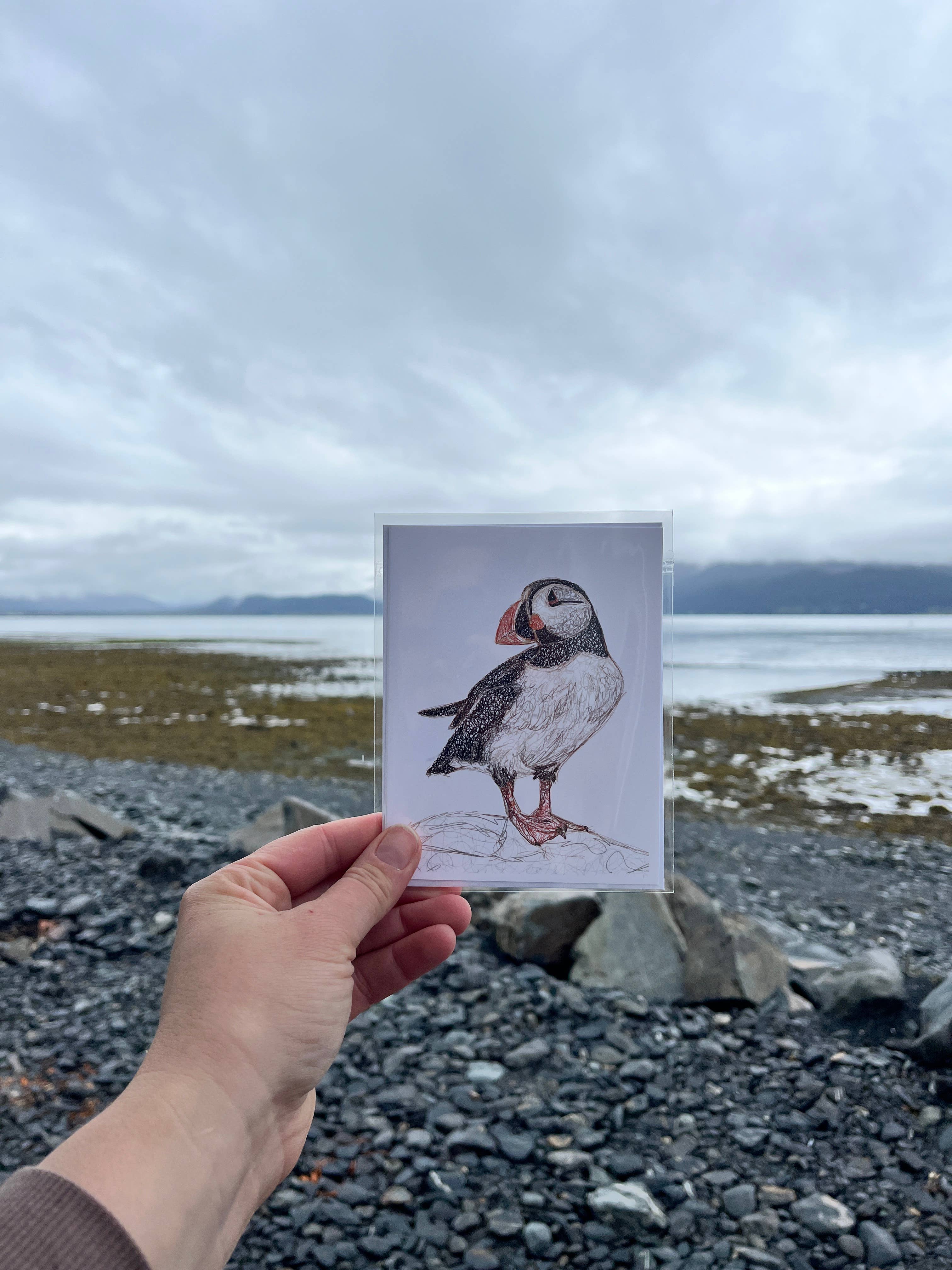 Sea Spray AK - Wholesale Everyday Greeting Card - Atlantic Puffin Greeting Card, Birds of Alaska, Stationary3