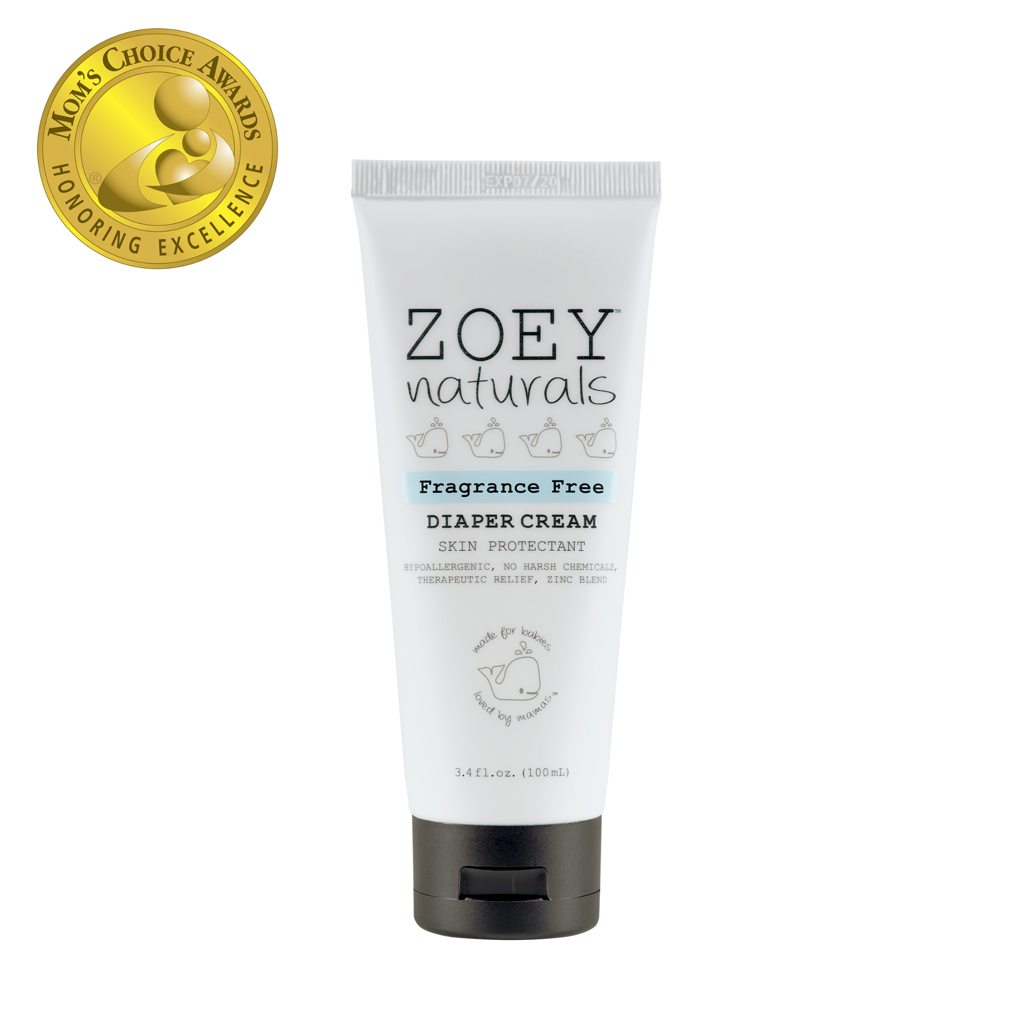 Zoey Naturals - Wholesale Diaper Cream - Fragrance Free Diaper Cream - 3.4oz5