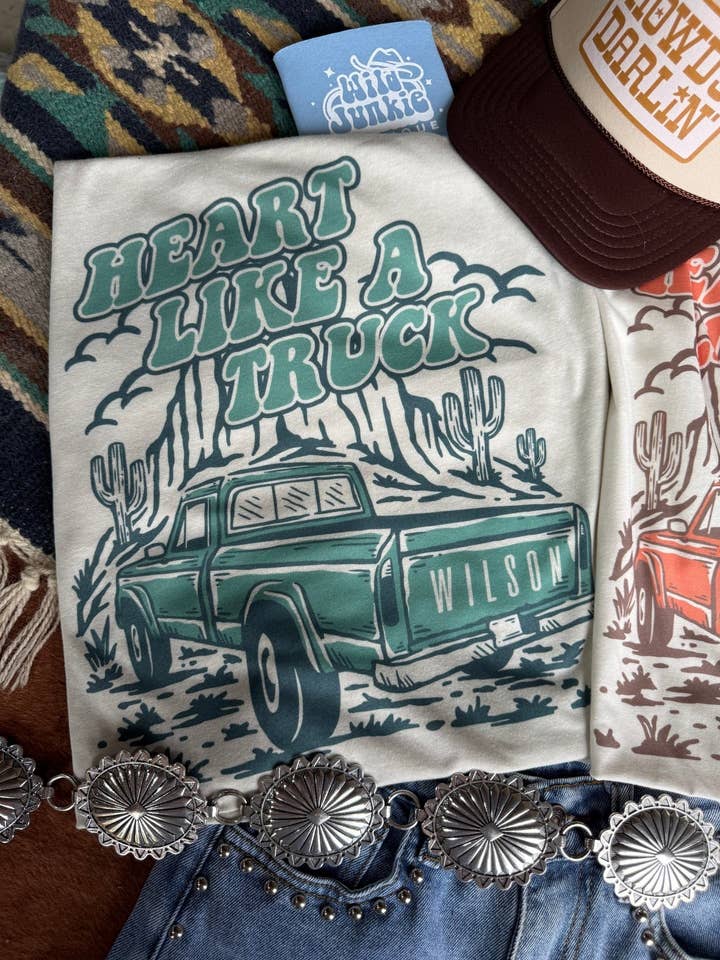 Wild Junkie - Wholesale Screen Printed T-Shirt - Women's - Heart Like A Truck Graphic Tee0