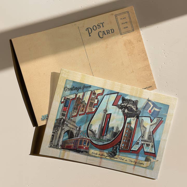 De 6ix Toronto-postkaart | Rob Croxford voor wholesale door Totally Toronto Art/Sassy City Studio