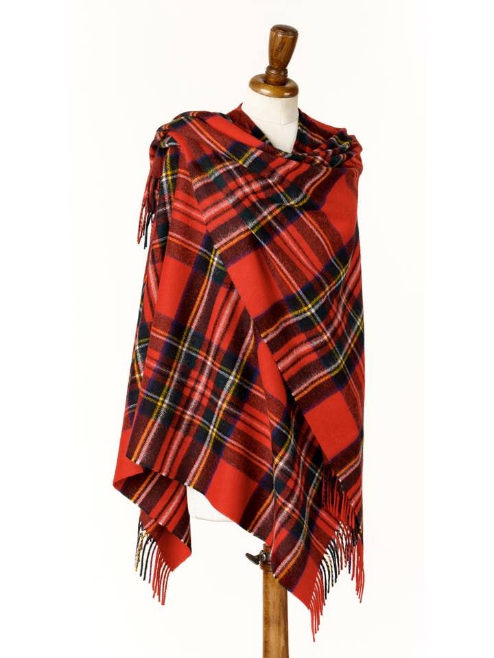 Bronte Moon - Vendita all'ingrosso Poncho - Donna - Tartan Mini Ruana — 100% lana d'agnello merino — Made in England