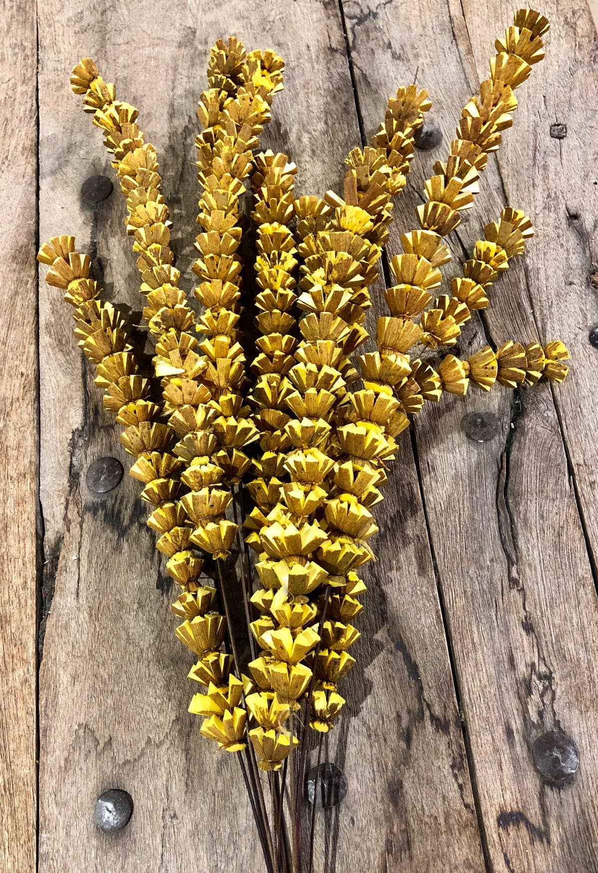 Wilco Home - Wholesale Artificial Flowers - 12 Stem Bakuli Flower Branches-Sunkist Yellow1