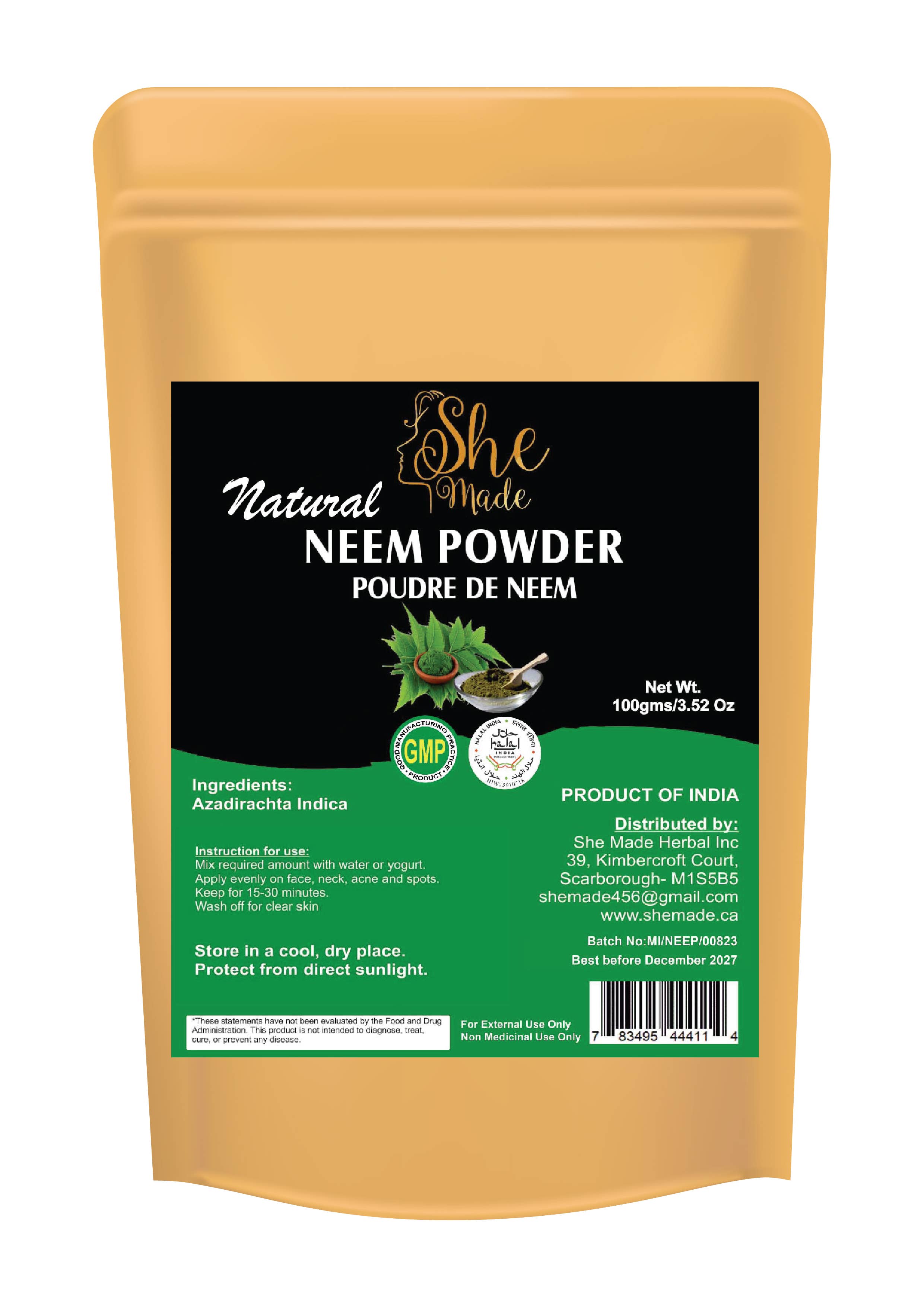 She Made – Engroshandel Ansigtsrens – Hun lavede neem-pulver0