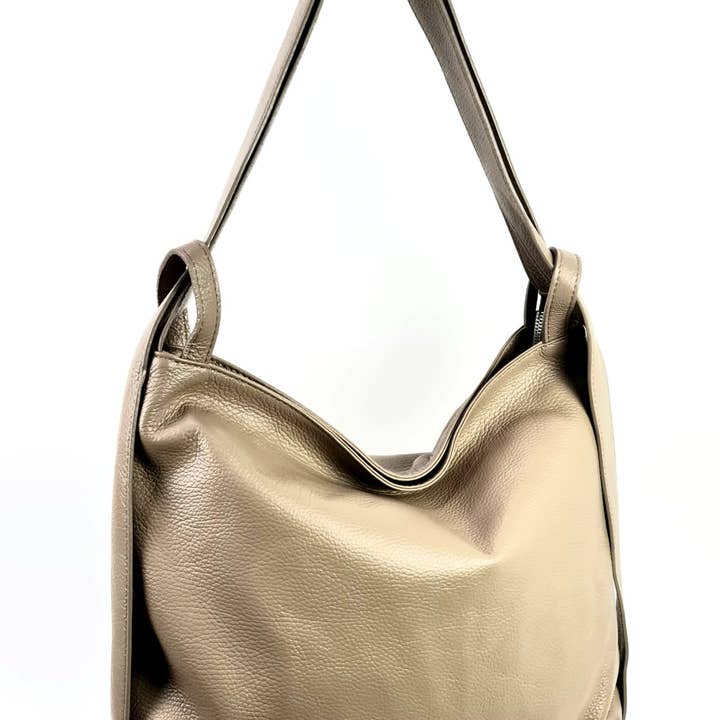 Chenson & Gorett – wholesale Shoulder bag – women's – Large Genuine Leather Hobo Bag Convertible into Backpack8