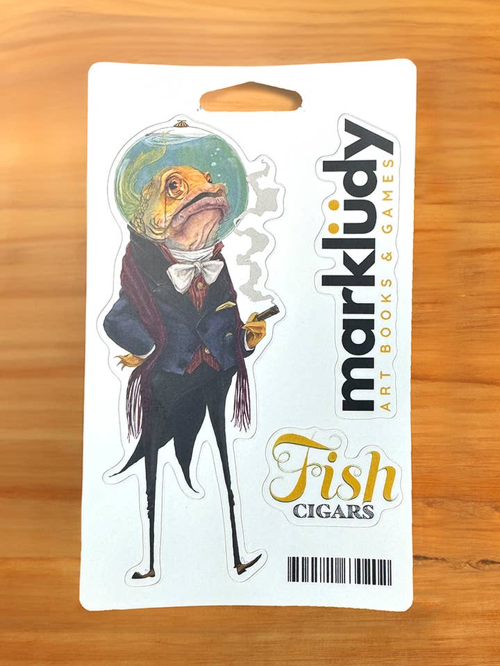 Fish Cigars | Sticker for wholesale by Mark Ludy Art Books & Games