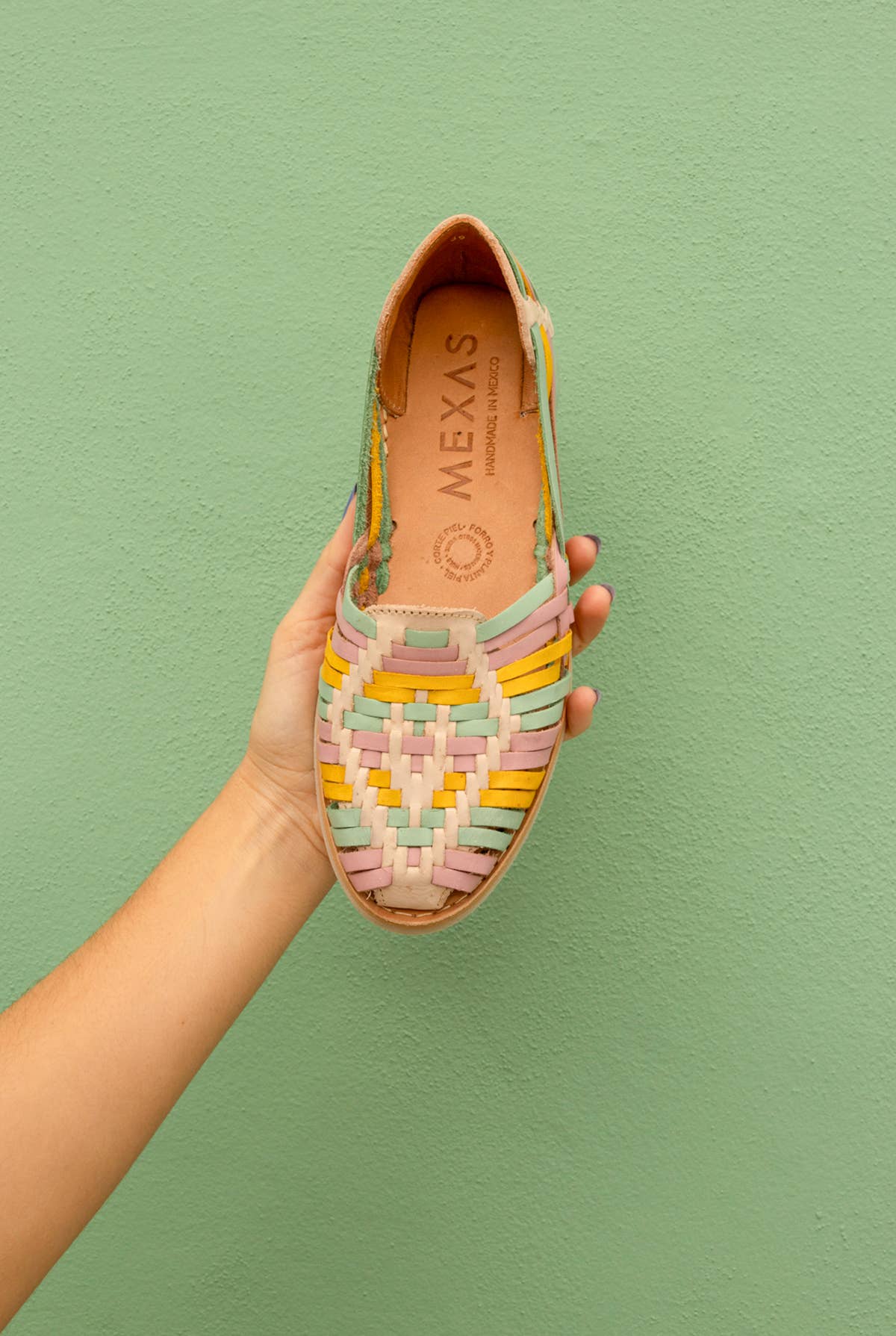 Mexas EU – Engroshandel sandal - Dame – SAYULITA - Mexicanske huaraches i læder i pastelfarver1