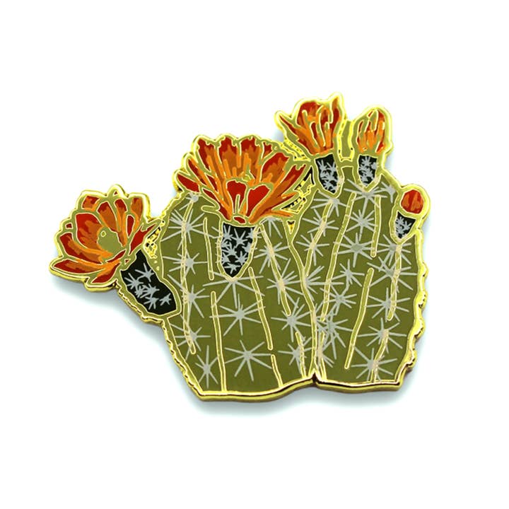 Claret Cup Cactus Pin for wholesale by Adventure Booty