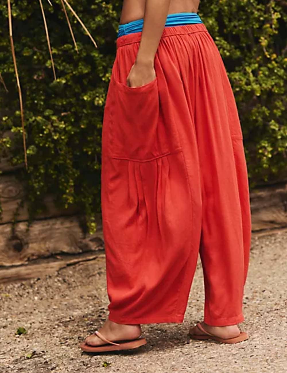 Sweetkama - Wholesale Pants - Women's - Ladies Elastic Waist String Tie Pocket Cuzy Pants19