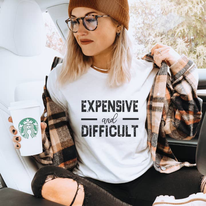 Trendznmore - Wholesale Screen Printed T-Shirt - Women's - Expensive and Difficult T-Shirt