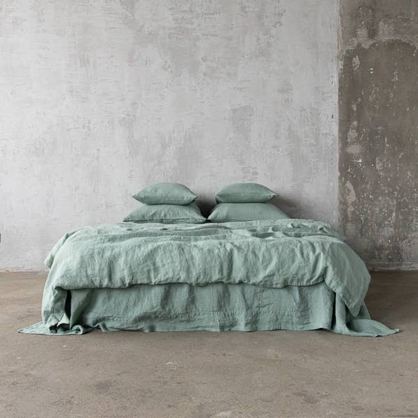 LinenMe - Wholesale Bedding Pillowcase/Sham - Linen Pillow Case Spa Green Stone Washed