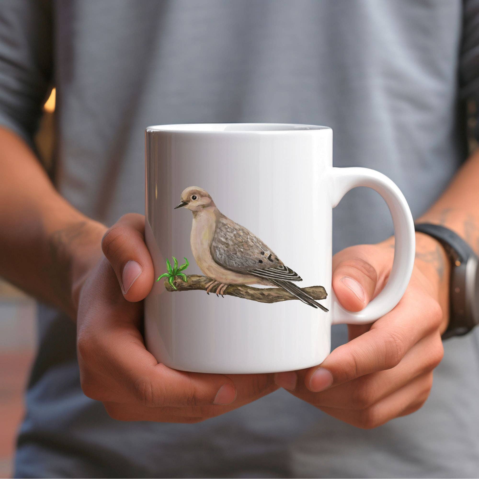 MerikaArt - Wholesale Coffee Mug - Mourning Dove Mug with Graceful Bird Illustration