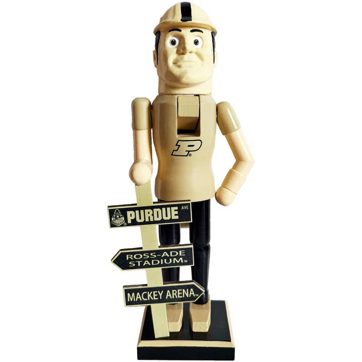 12" Purdue Boilermakers Mascot Nutcracker for wholesale by Santa’s Workshop Inc.