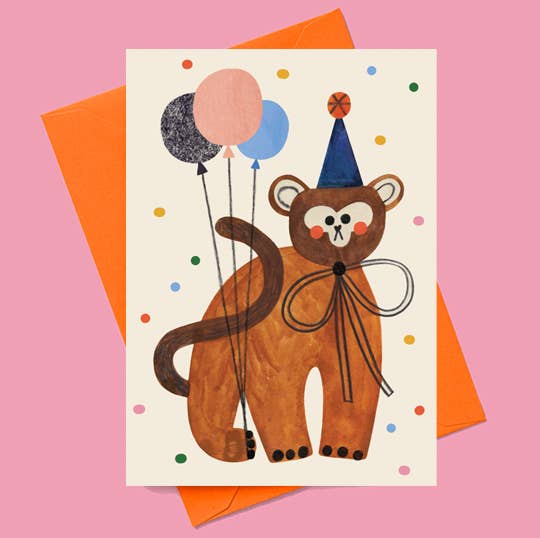 Daria Solak Illustrations - Wholesale Everyday Greeting Card - PARTY MONKEY card  1
