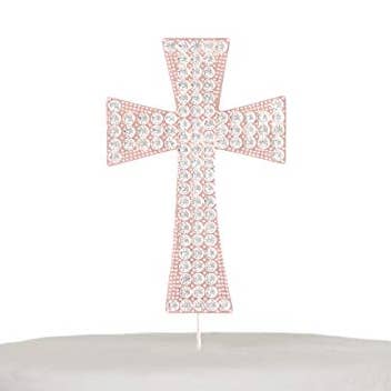 Cross Cake Topper - Rose Gold for wholesale by Ella Celebration