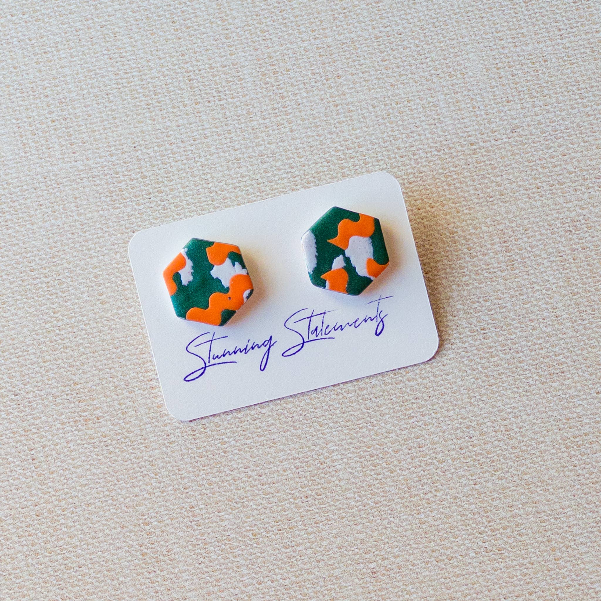 Stunning Statements - Wholesale Stud/Post Earrings - Franki Gameday School Spirit Clay Earrings5
