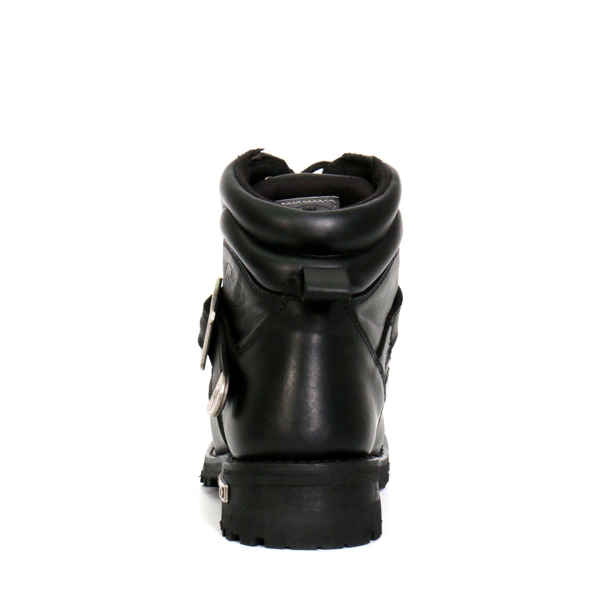 NEGRO Hot Leathers BTM1007 botas de piel tipo logger negras de 6 pulgadas con hebilla ajustable para hombre de venta al por mayor en Faire7