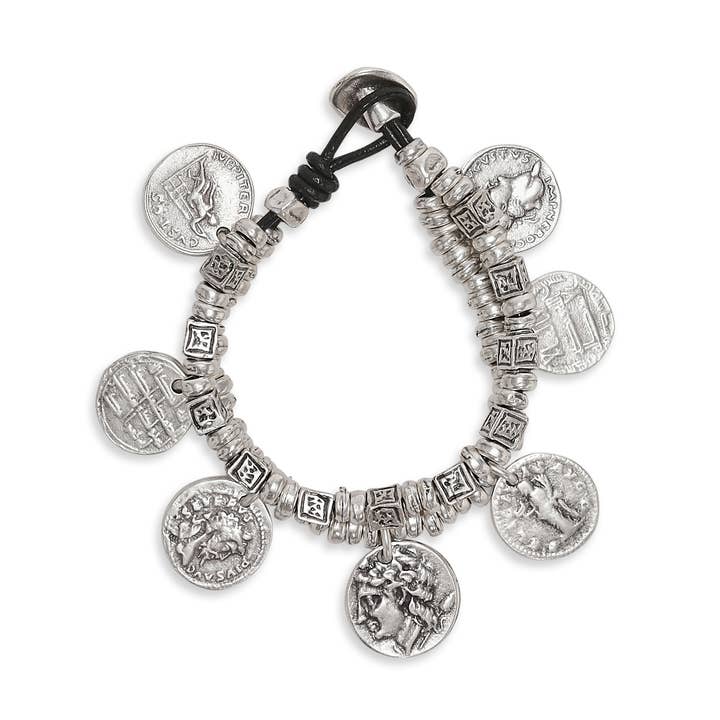 Handmade Pewter Coin Bracelet - NB2118 for wholesale by Chanour