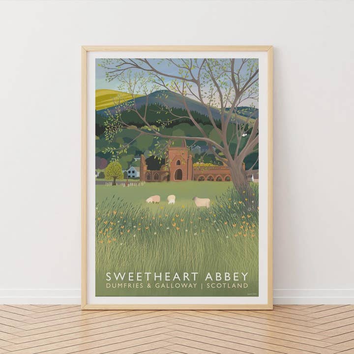 Galloway Arts - Wholesale Art Print - Sweetheart Abbey, Dumfries & Galloway - Travel Poster1