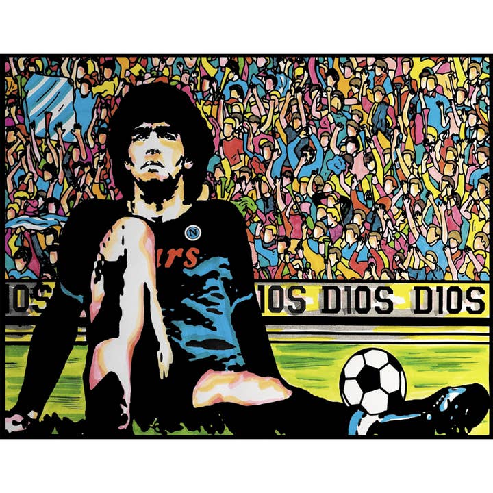 Horizontale Voetballer kleurplaat 100% made in Italy voor wholesale door Colorvelvet