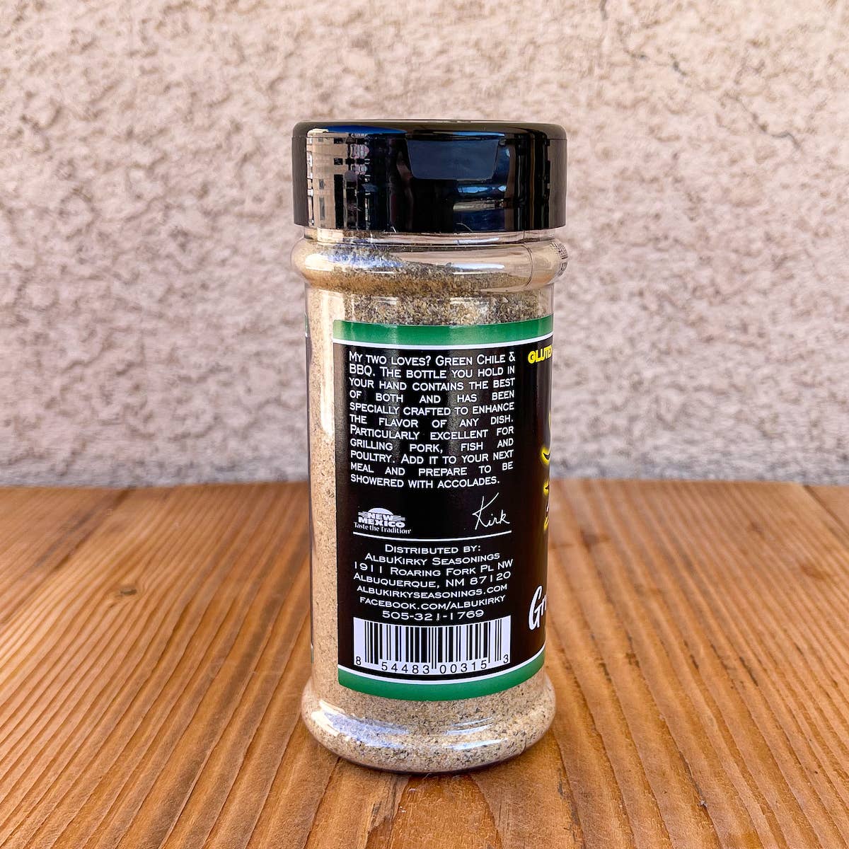 AlbuKirky Seasonings - Vente Marinades en poudre - Bouteille Green Chile Rub de 6 oz1