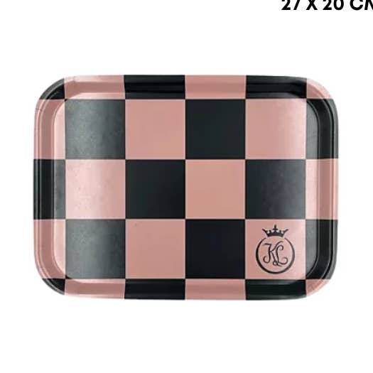K. Lundqvist Stockholm - Wholesale Decorative Tray - UTGÅR! BRICKA REKTANGULÄR / ROSA & SVART0