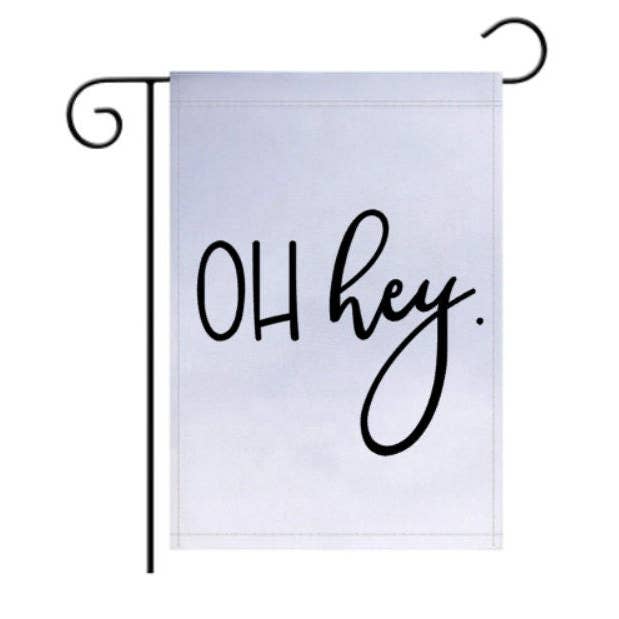 Oh hé ! Drapeau de jardin, drapeau de jardin, drapeau de jardin amusant pour la vente par Brandi Dai Designs