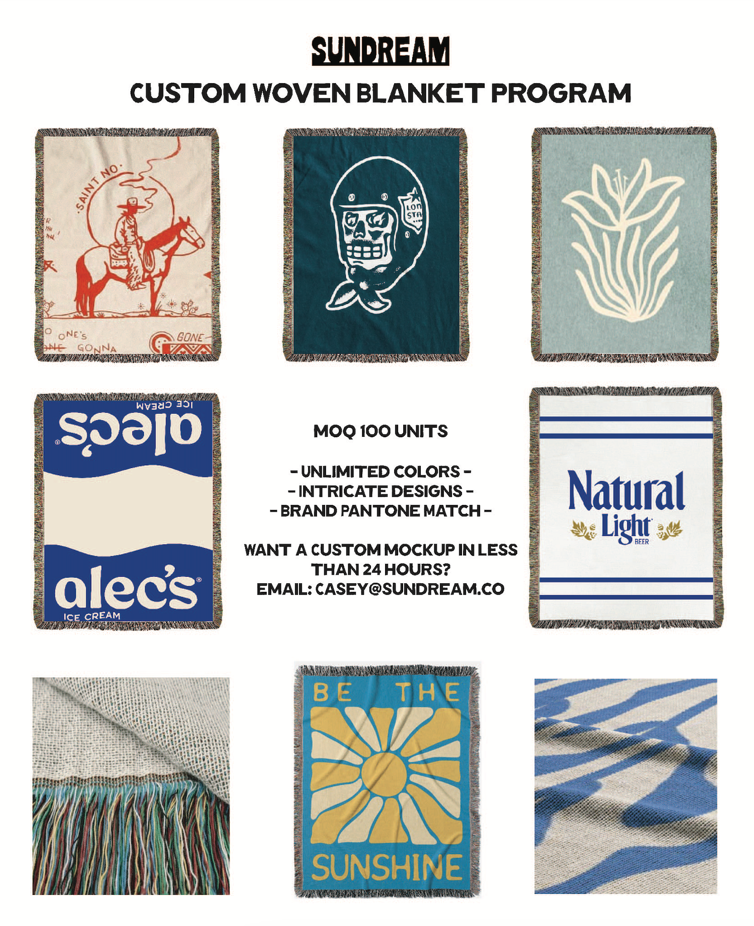 Sundream - Wholesale Throw Blanket - SUNDREAM CUSTOM: HERITAGE WOVEN THROW (MOQ 50 Units)6