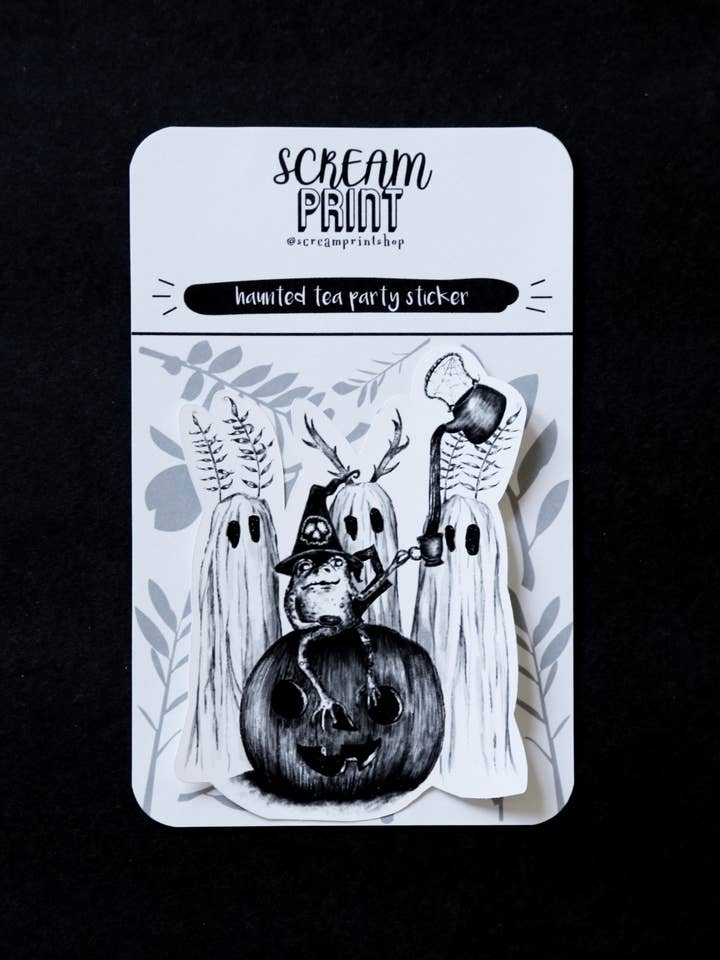 Sticker Haunted Tea Party voor wholesale door ScreamPrintShop