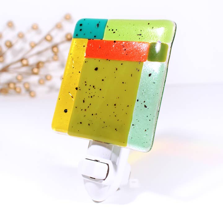 Danielle Styles Glass - Wholesale Night Light - Green Lloyd Fused Glass Nightlight