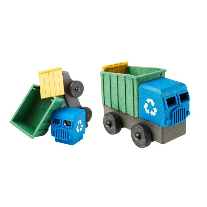 Luke's Toy Factory - Vente Voiture/camion miniature – enfant - Lot de 2 camions de pompiers et de recyclage4
