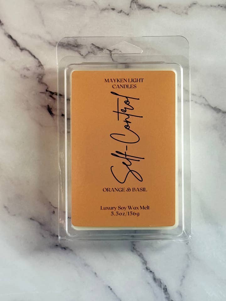 Self-Control Wax Melt - orange & basil for wholesale by Mayken Light Candles