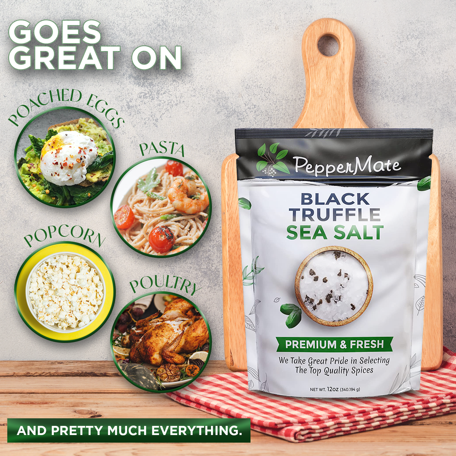 Peppermate - Wholesale Salt - Grindable Black Truffle Sea Salt-12 OZ4