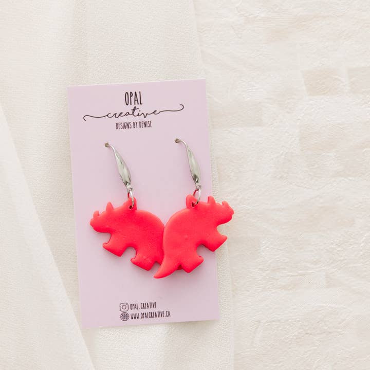 Dinosaur Polymer Clay Earrings for wholesale by Opal Creative