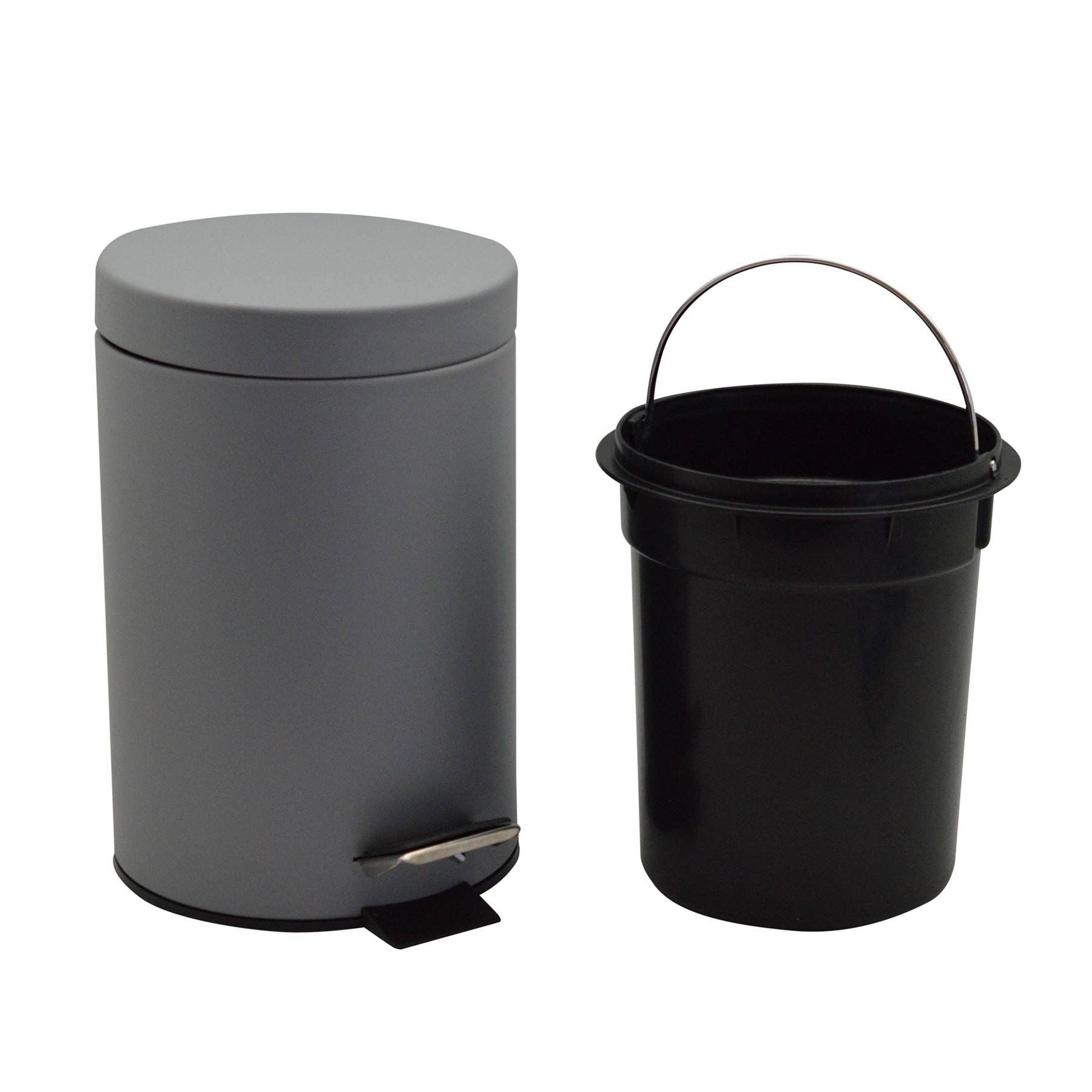 Rinkit Ltd – wholesale Rubbish can/Rubbish bin – Harbour Housewares Pedal Bin With Inner Bucket Grey Matte5