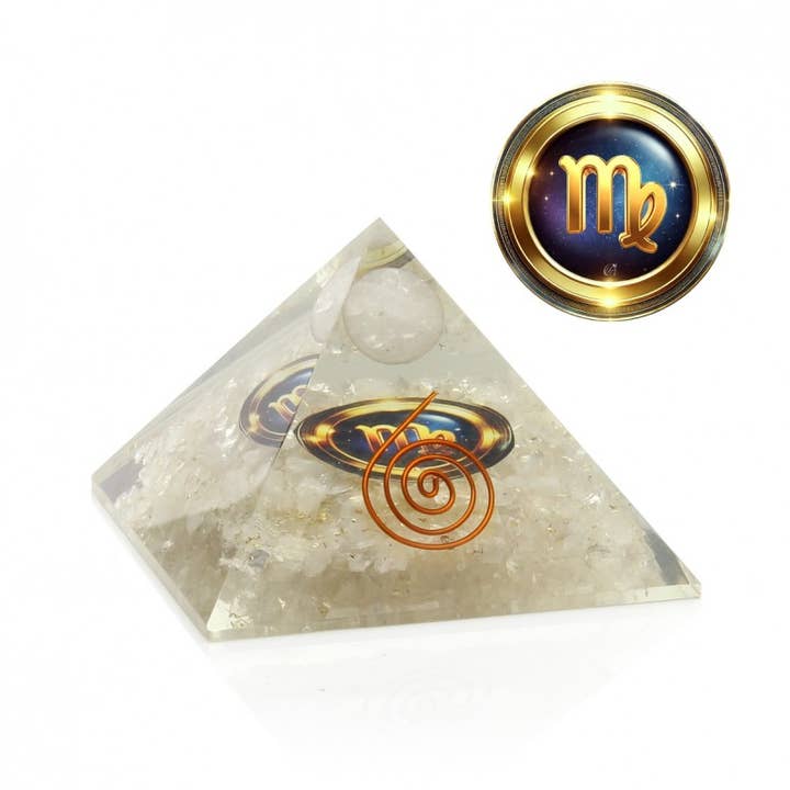 UniArt - Wholesale Spiritual Stone/Crystal - Orgonite pyramid with zodiac symbol5