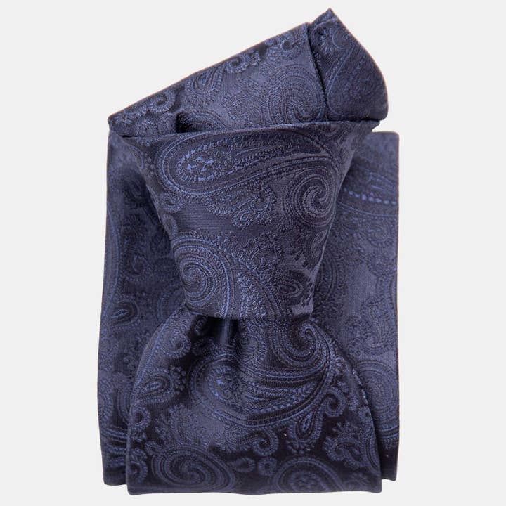Soave - Silk Jacquard Tie - Midnight Blue (Std) for wholesale by Elizabetta Made in Italy USA