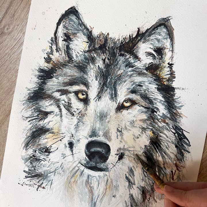 Kate Moby - Wholesale Compact Mirror - Inky Wolf Pocket Compact Mirror2