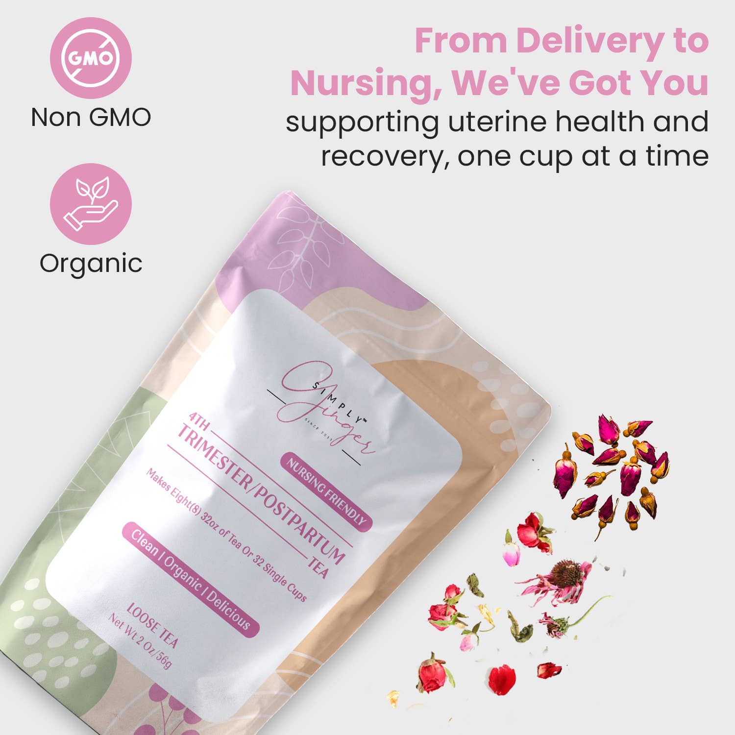 Simply Ginger - Wholesale Nursing Tea - Maternity - Post Partum 4TH Trimester Tea ll Organic Post Partum Tea 3