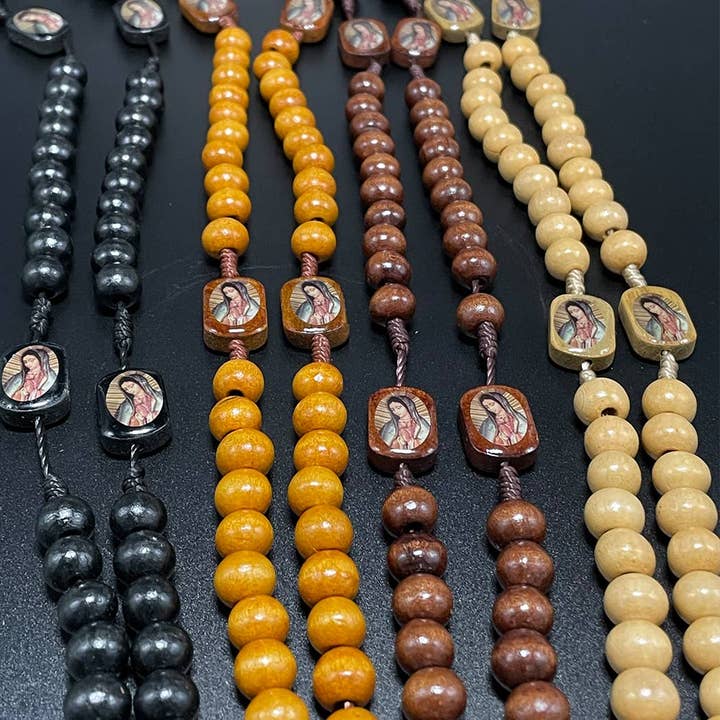 Oremus Mercy - Vendita all'ingrosso Collane a grani - Rosario in legno LRG Nostra Signora di Guadalupe 18"